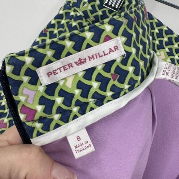 Peter Millar Retro 70's Print Golf‎ Tennis Skirt Skort Size 8 Green Pickleball - Picture 3 of 12